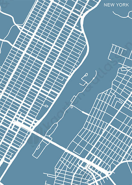 streets of New York, stratenplan New York, plattegrond New York