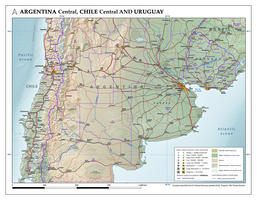 Kaart Argentinië, Chili en Uruguay