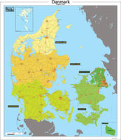 Digitale Basis regio kaart van Denemarken