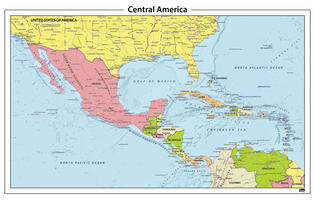 Digitale Centraal Amerika staatkundige kaart