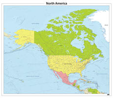 Digitale Noord Amerika staatkundige kaart 