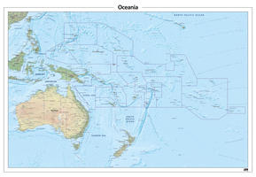 Digitale Oceanië natuurkundige kaart 