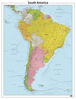 Digitale  Zuid Amerika reliëf kaart 