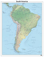 Digitale Zuid Amerika natuurkundige kaart 