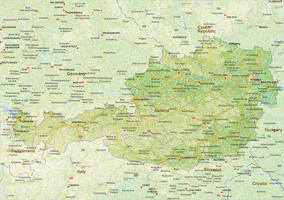 Natuurkundige landkaart Oostenrijk 