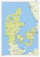 Natuurkundige landkaart Denemarken 