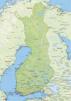 Natuurkundige landkaart Finland 