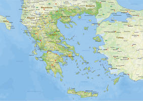 Natuurkundige landkaart Griekenland 
