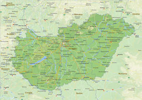 Natuurkundige landkaart Hongarije