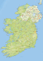 Natuurkundige landkaart Ierland