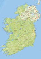 Natuurkundige landkaart Ierland