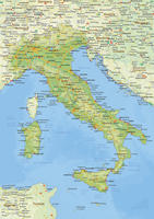 Natuurkundige landkaart Italië