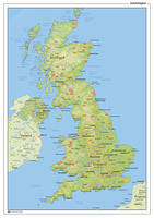Natuurkundige landkaart United Kingdom