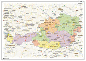 Staatkundige landkaart Oostenrijk