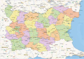 Staatkundige landkaart Bulgarije