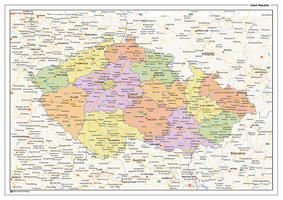 Staatkundige landkaart Tsjechië