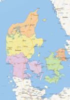 Staatkundige landkaart Denemarken 