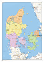 Staatkundige landkaart Denemarken 