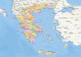 Staatkundige landkaart Griekenland
