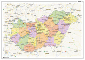 Staatkundige landkaart Hongarije