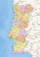 Staatkundige landkaart Portugal 