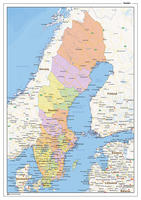 Staatkundige landkaart Zweden
