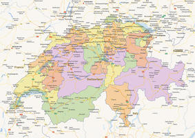 Staatkundige landkaart Zwitserland