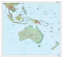 Digitale Oceanië staatkundig met reliëf 1296