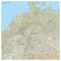 Digitale Kaart Benelux + Duitsland natuurkundig