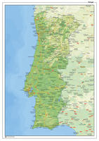 Natuurkundige landkaart Portugal