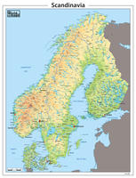 Digitale Scandinavië kaart natuurkundig
