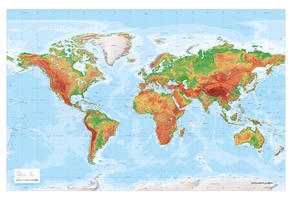 Wereldkaart XXL Natuurkundig