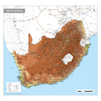 Natuurkundige kaart Zuid-Afrika