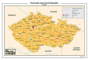 Tsjechië 2-cijferige postcodekaart 76
