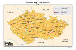 Digitale postcodekaart Tsjechië 2-cijferig 76