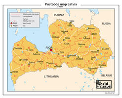 Letland 2-cijferige postcodekaart 87