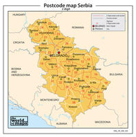 Digitale postcodekaart Servië 2-cijferig 205