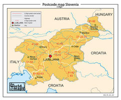 Digitale postcodekaart Slovenië 2-cijferig 207