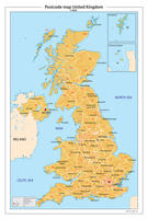 Digitale Postcodekaart Verenigd Koninkrijk 2-cijferig 212