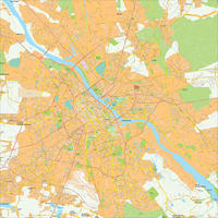 Digitale kaart Warschau / Warsaw 499