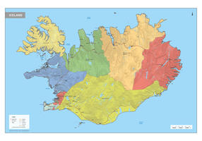 Digitale IJsland Kaart Staatkundig