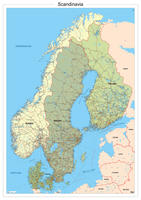 Digitale Scandinavië kaart staatkundig