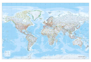 Wereldkaart XXL staatkundig gekleurde grenzen
