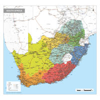 Staatkundige kaart Zuid-Afrika
