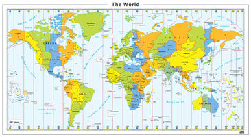 tijdzone wereldkaart