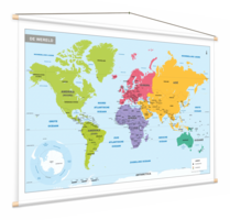 Schoolkaart wereld 