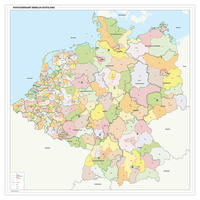 Postcodekaart Benelux + Duitsland 2-cijferig