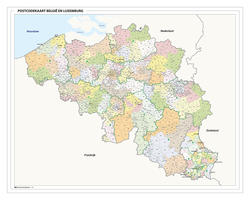 Postcodekaart België en Luxemburg