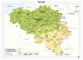 België kaart Natuurkundig