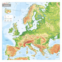 Digitale Schoolkaart Europa Natuurkundig